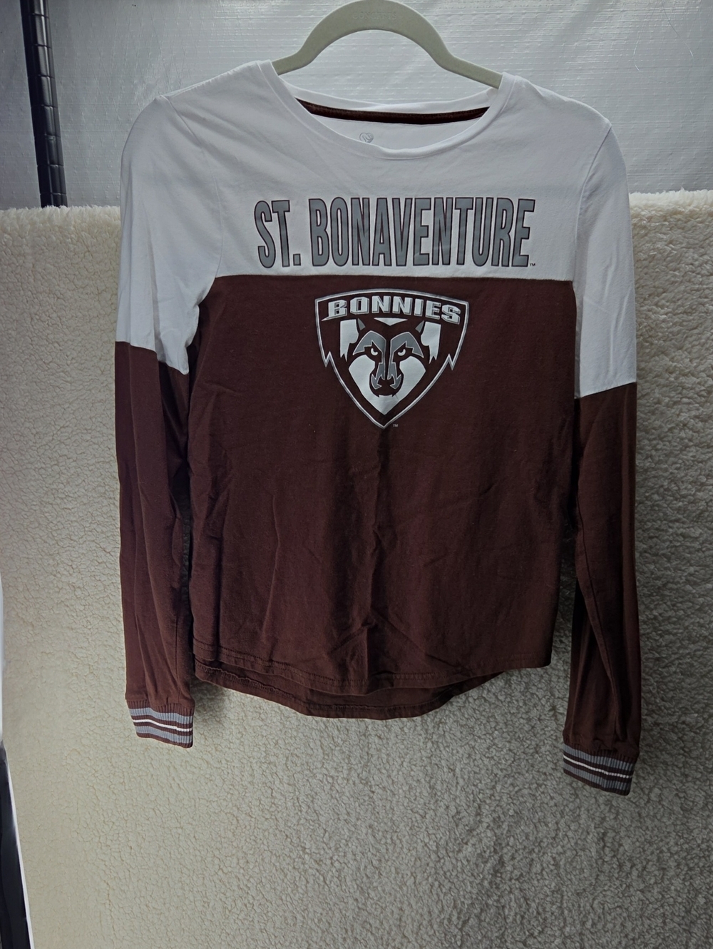 Colosseum St. Bonaventure Bonnies Two-Tone Long Sleeve Tee - Brown & White